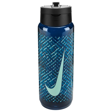 Nike Trinkflasche TR Renew Recharge Straw Bottle (mit Trinkhalm) blau/grün 700ml